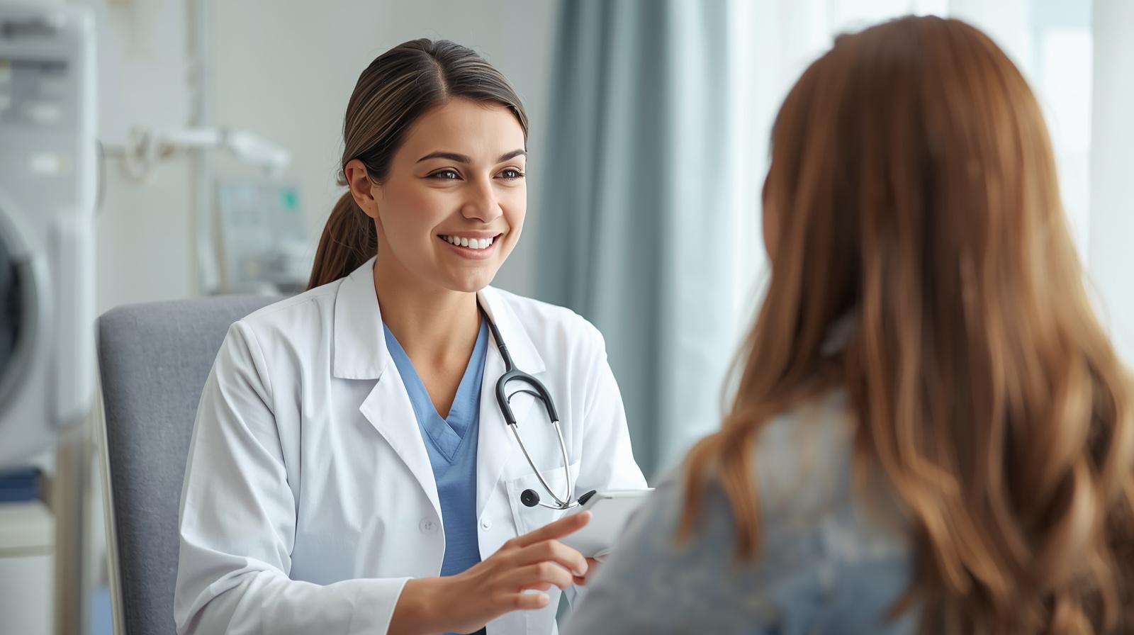 Nurse Practitioner caring for a patient in the clinic